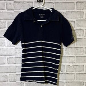 4/$20 Children’s Place Navy and White Striped Polo Shirt, size 6